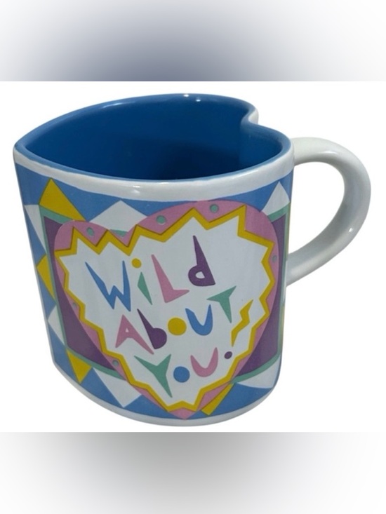 Vintage Other - VINTAGE HEART SHAPED MUG ‘WILD ABOUT YOU’ 1993 FIJI GRAPHICS